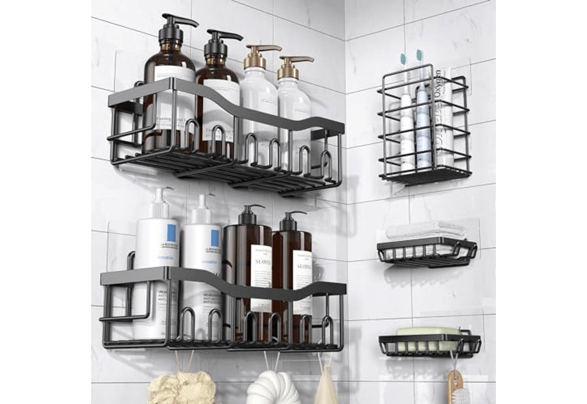 Adhesive Shower Caddy Set