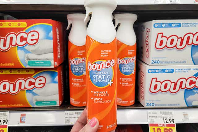 Bounce Instant Static Remover Spray, Only $2.14 at Kroger card image