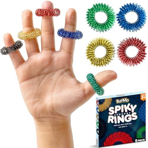 Spiky Sensory Rings 9-Pack