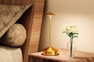 Lamp on a bedside table