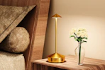 Lamp on a bedside table