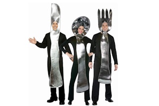 images of a family halloween costume of a fork knife and spoon