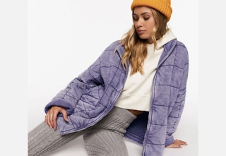 forever 21 quilted zip up jacket stock image 2023 1677776898 1677776898