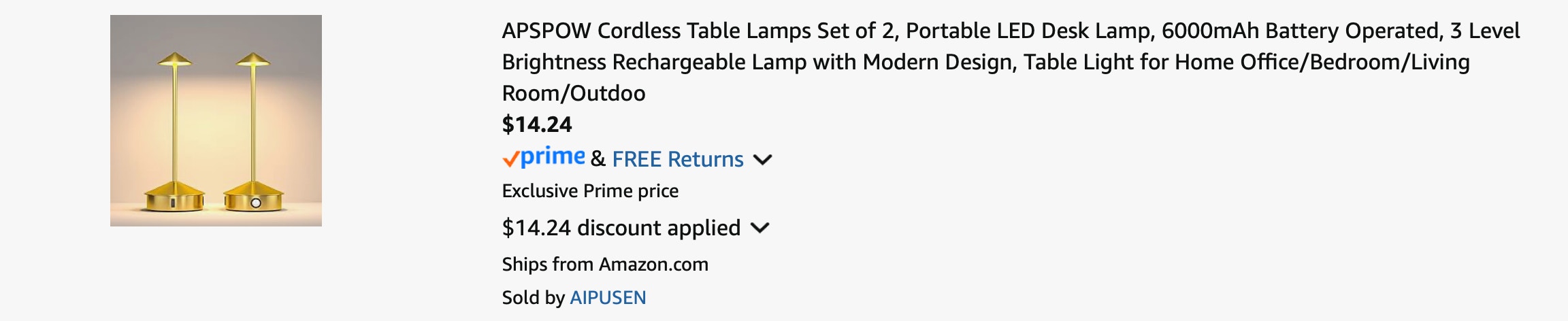 Amazon Cordless Table Lamp 2-Pack 2025 2
