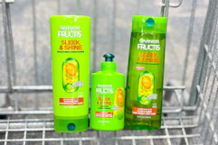 garnier fructis shampoo and conditioner in a cart