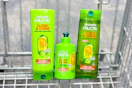 garnier fructis shampoo and conditioner in a cart