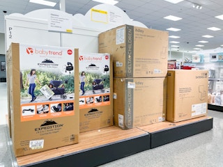 baby clearance sitting on a target shelf