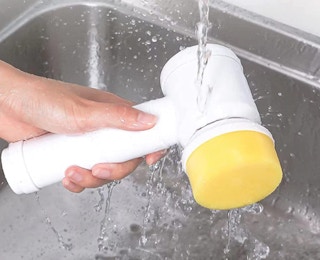 Electric Spin Scrubber in a sink