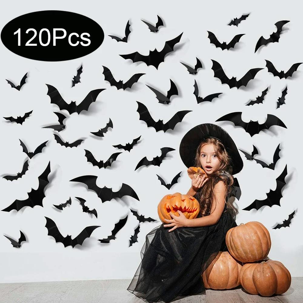 Black Halloween Bat Wall Stickers