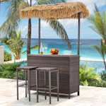 Bay Isle Home Outdoor Tiki Bar Set