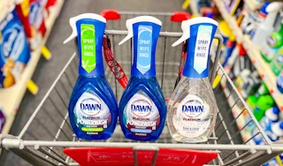 three Dawn Powerwash sprays inside cart