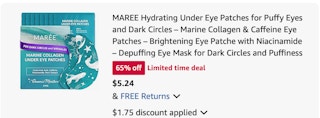Maree under eye patches Amazon receipt