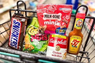 dollar tree groceries in shopping cart