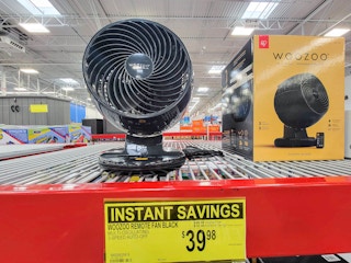 a small black remote controlled fan