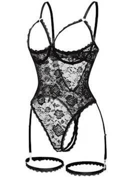 Women's Lace Teddy Lingerie Set