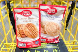 hand holding betty crocker cookie mixes
