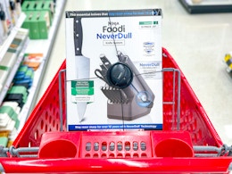ninja knife system sitting on a target cart