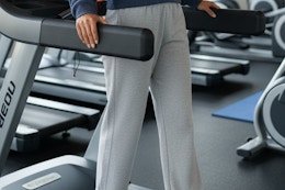 a woman wearing hanes sweatpants