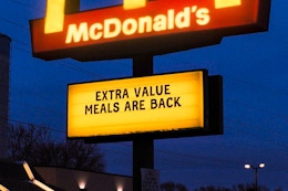 mcdonald's sign saying extra value meals are back