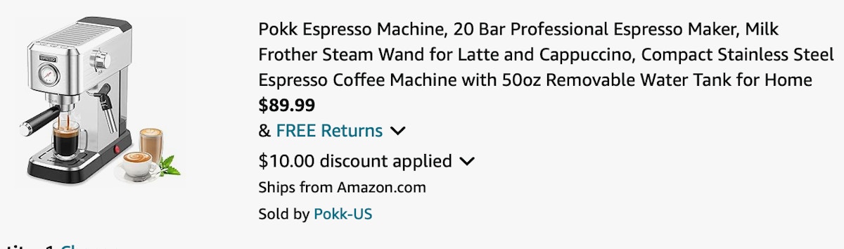 Pokk Espresso Machine, 20 Bar Professional Espresso Maker, Milk Frother Steam Wand