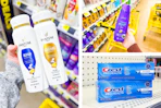 dollar general pantene, aussie, crest 3-photo collage