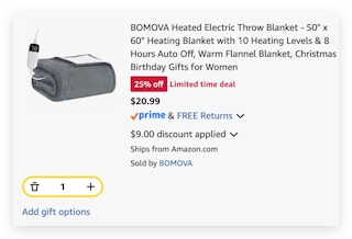 BOMOVA Heated Electric Throw Blanket
