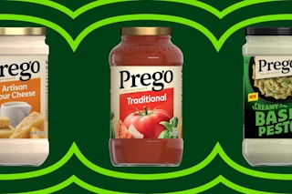 pasta sauces on a template