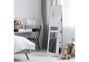 Rotatable Mirror Jewelry Armoire
