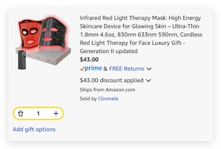 Infrared Red Light Therapy Mask