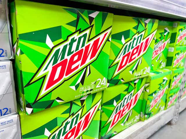 12-Pack Sodas at Walgreens: MTN Dew for $3.50 and Schweppes for $3.41 card image
