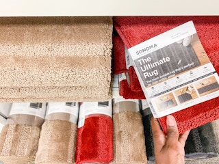 sonoma rugs on shelves