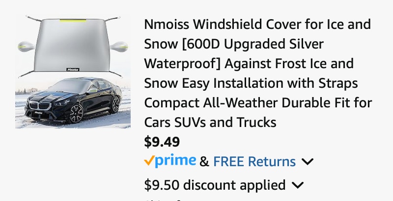 Nmoiss Windshield Cover for Ice and Snow