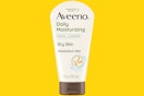 dollar general aveeno facial cleanser on yellow background
