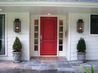 exterior front door ideas painted front door ideas with pottery plant e1475350006814