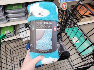 dollar tree plus blanket being held