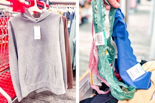 Goodfellows & Co. men's sweatshirt and women's Auden underwear