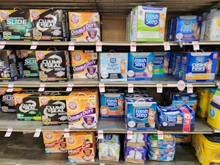 cat litter section at petco