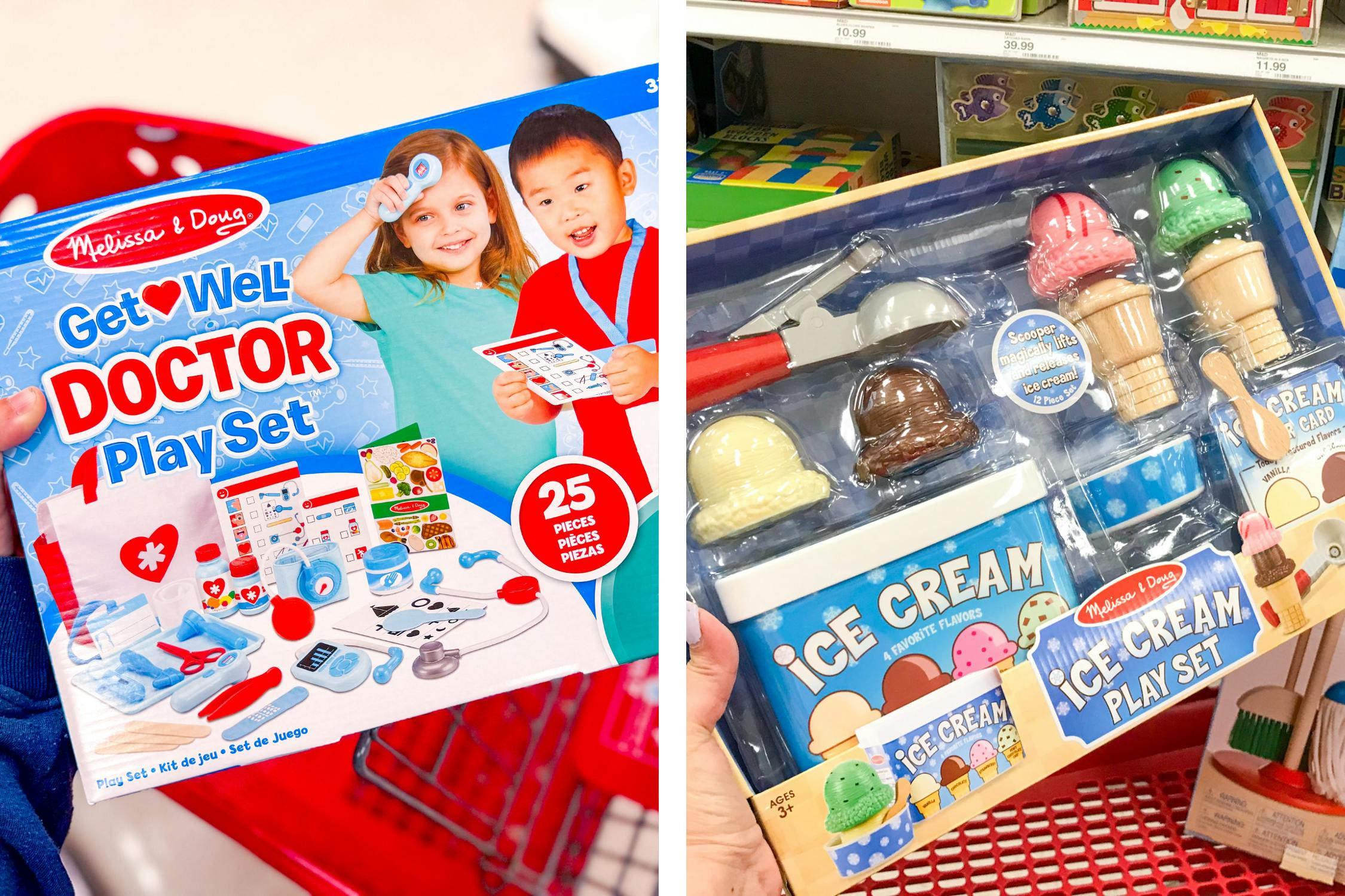 Melissa & Doug doctor and ice cream play sets