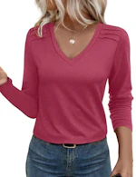 Women's Pleated Long Sleeve Shirt