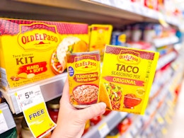 hand holding old el paso products in walgreens