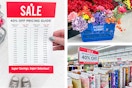 hobby lobby sale price list, faux flowers in a basket, and fabric on sale