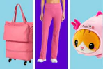 Rolling storage bag, women's pants and plush toy