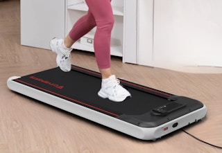 person using a walking pad