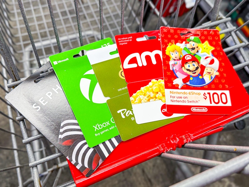 sephora, xbox, panera, amc, and nintendo gift cards
