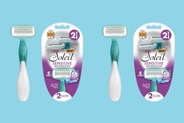 2 Bic Soleil Sensitive Disposable Razors, as Low as $6.57 on Amazon card image