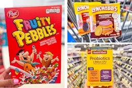 target pebbles, nature made, lunchables 3-photo collage