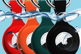 AirTag Holder Keychain 4-Pack, Just $2.99 for Prime Members card image