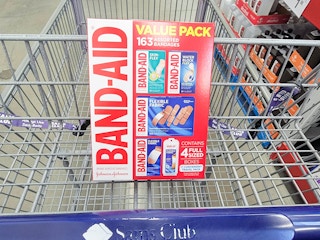 a value pack of 163 bandaids in a cart
