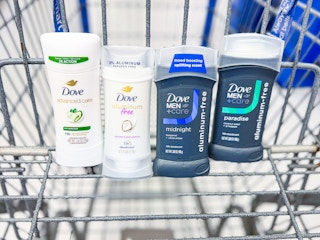 4 dove deodorants in walmart cart