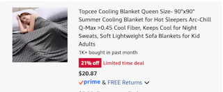 cooling blanket Amazon receipt